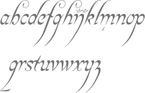 elvish-style english font Tolkien Calligraphy, Grimoire Design, Lord Of The Rings Font, Elvish Writing, Elvish Script, Journal Planning, Calligraphy Letters Alphabet, Bullet Journal Font, Feather Tattoo Design