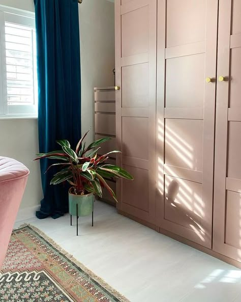 15 Amazing IKEA PAX Hacks: Ideas, Inspiration, and Installation Hacks for IKEA PAX Closet Systems Ikea Pax Doors, Sulking Room Pink, Ikea Wardrobe Hack, Ikea Pax Hack, Armoire Pax, Ikea Pax Closet, Pax Closet, Pink Wardrobe, Ikea Wardrobe