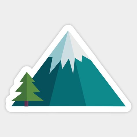 Snowy mountain and tree sticker. Mountain Stickers, Tumblr Transparents, Mountains Sticker, Suitcase Stickers, Tree Sticker, Snowy Mountain, Tree Stickers, Creative Class, Cool Stickers