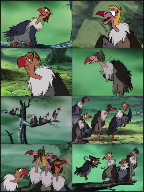 The Jungle Book Vultures "What'cha wanna do tonight?" Jungle Book Vulture, Jungle Book Vultures, Cartoon Vulture, Character Rendering, Bird Character, Disney Fantasia, Jungle Book Disney, Disney Fine Art, Dinosaur Drawing