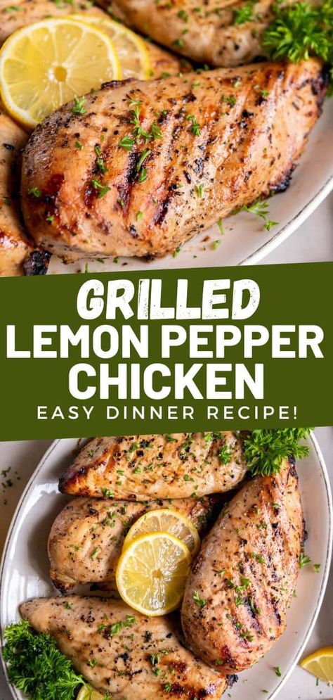 Grilled lemon pepper chicken is marinated with a simple lemon pepper marinade to create a flavorful dish to serve with your favorite sides. Lemon Pepper Marinade Chicken, Grilled Lemon Chicken Recipes, Positano Theme, Lemon Pepper Marinade, Grilled Lemon Pepper Chicken, Lemon Pepper Chicken Breast, Chicken Thigh Marinade, Grilled Lemon Chicken, Homemade Dressings