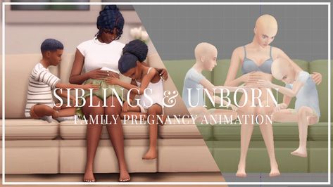 Sims 4 Pregnant Family Poses, Sims 4 Pregnancy Announcement Poses, Sims 4 Animations Cc, Sims4 Family, Sims 4 Pregnancy Poses, Pregnant Sims, Sims Infants, Sims 4 Animations, Sims 4 Aesthetic