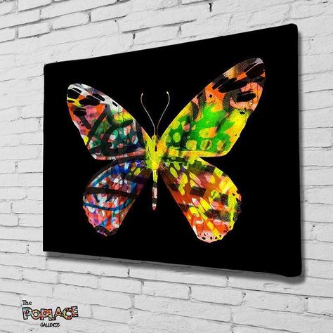 Artwork Butterfly, Art Papillon, Graff Art, Best Graffiti, Art Butterfly, Pop Posters, Butterfly Canvas, Art Organization, Modern Art Paintings