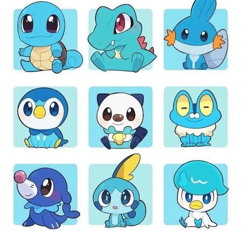 Water Type Pokemon, Baby Pokemon, Pokemon Halloween, Pokemon Starters, Pokemon Stickers, Cute Pokemon Pictures, Shiny Pokemon, Type Pokemon, Pokémon Master