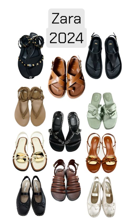 New sandals 2024, Zara shoes, Zara outfit, brown sandals, black sandals, trendy summer style, shoes 2024, fashion, Nike, adidas, massimo duty