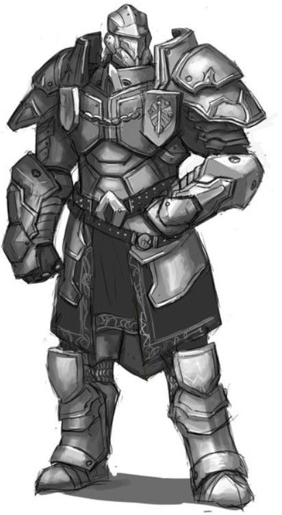 Heavy Armor Fantasy, Stone Armor Fantasy Art, Power Armor Knight, Metal Armor Drawing, Artificer Armorer Guardian, Arm Armor Design, D&d Artificer Armorer, Metal Golem Fantasy Art, Netherite Armor Drawing