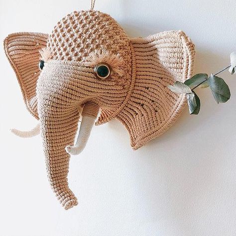 Macrame Elephant, Wall Art Macrame, Elephant Wall Hanging, Tapestry Macrame, Art Macramé, Elephant Wall Decor, Tutorial Macramé, Elephant Tapestry, Makramee Diy