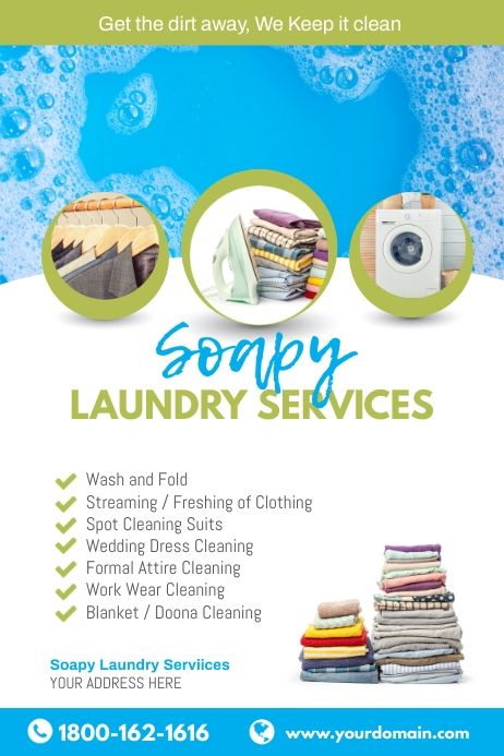 Design created with PosterMyWall Laundry Marketing, Stain Removal Chart, Laundromat Business, Cleaning Flyers, Cleaning Service Flyer, Laundry Dry Cleaning, Laundry Business, Laundry Humor, Poster Template Free