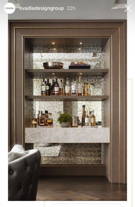 Bar Room Ideas In House Luxury, Niche In Wall, Living Room Bar Ideas, Neoclassical Home, Home Wine Bar, House Pantry, Coin Café, Home Bar Rooms, Modern Home Bar