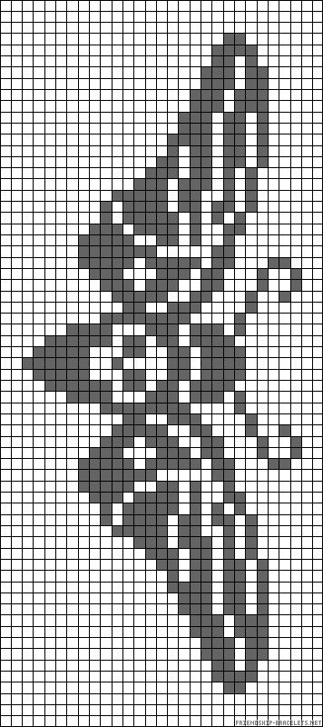 Alpha Pattern A30818 - friendship-bracelets.net Moon Phases Pixel Art, Alpha Patterns Friendship Bracelet, Knitting Grid Patterns, Skull Alpha Pattern, Free Tapestry Crochet Patterns, Tapestry Crochet Patterns Charts Free, Pixel Crochet Pattern Charts, Easy Alpha Patterns, Simple Alpha Patterns