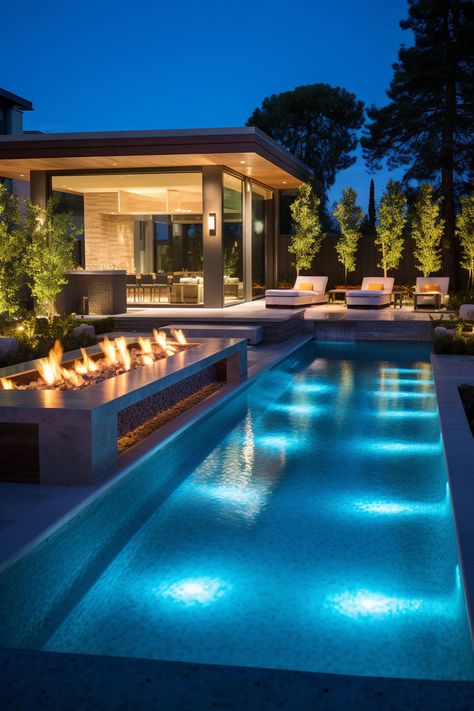 Check out this ultra luxury home Dream Penthouse, Luxury Poolside, Wood Ceiling Panels, Small House Architecture, Pool Images, Luxury Exterior, Mediterranean House Plans, Pool Landscape Design, Ultra Luxury