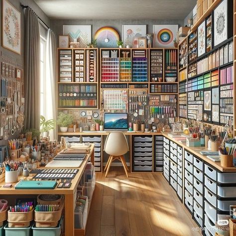 Hobby Room Design, Home Art Studios, Dream Art Room, Art Studio Space, Art Studio Organization, Art Studio Room, Art Studio Design, Dream Craft Room, Craft Room Design