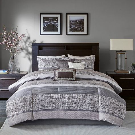 Glam Comforter Set, Purple King, Luxury Comforter Sets, Grey Comforter Sets, Brown Bed, Bedding Sets Online, American Signature Furniture, King Comforter Sets, Bed Skirt