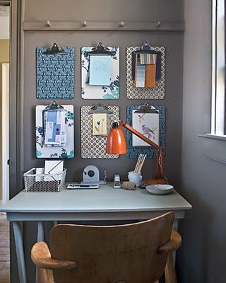 Love the clipboards! Office Organization Tips, Zimmer Diy, Koti Diy, Dorm Room Styles, Dream Dorm, Dorm Diy, Dorm Room Diy, Study Area, Kids Bedrooms