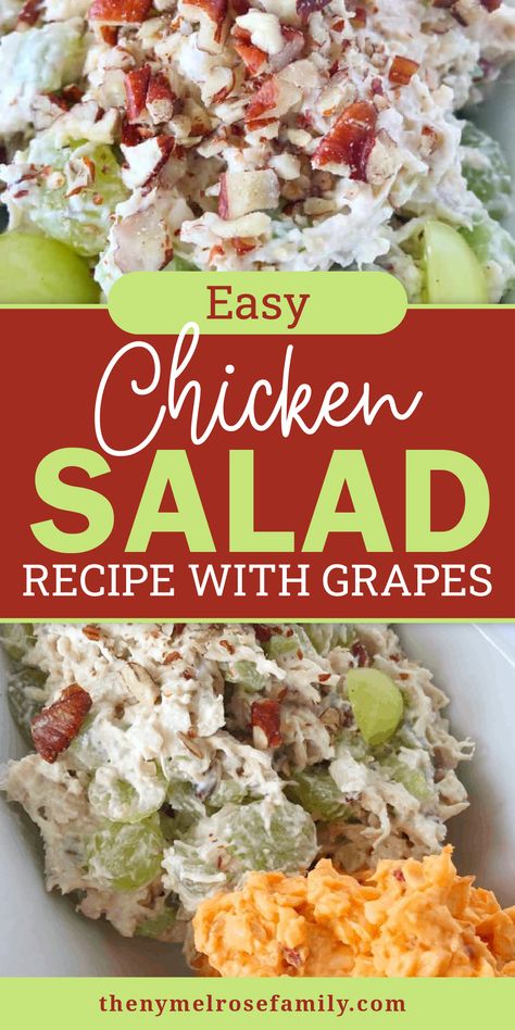 Easy Chicken Salad Recipe With Grapes Chicken Salad Crackers, Chicken Salad With Green Grapes, Chicken Salad Without Grapes, Chunky Chicken Salad Recipe, Chicken Salad Recipe With Grapes Easy, Chicken Salad Chick Grape Salad Recipe, Chicken Salad Recipe With Grapes, Recipe With Grapes, Easy Chicken Salad Recipe