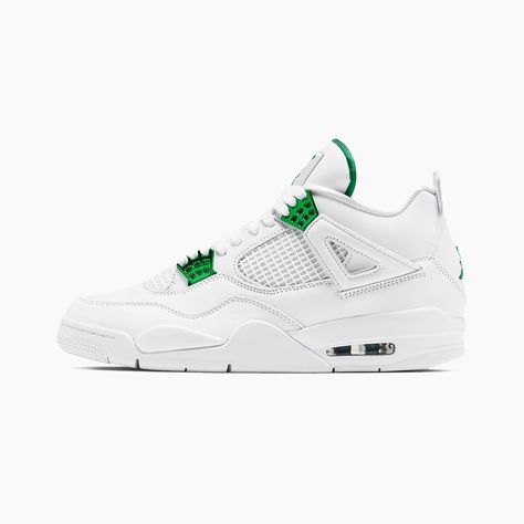 Jordan 4 Retro Metallic, Retro Jordans, Green Jordans, Running Wear, Jordan Model, Sport Basketball, Retro 4, Jordan 4 Retro, Air Jordan 4