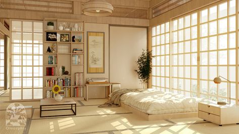 Japan Bedroom, Japanese Style Bedroom, Japanese Apartment, Japanese Bedroom, Japanese Home Design, Japanese Style House, Japanese Room, Japanese Interior, Minimalist Room