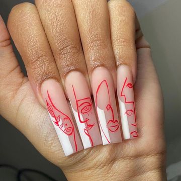 Fake Nails Long, Fall Gel Nails, Heart Nail, Pedicure Designs, Nagel Tips, Coffin Press On Nails, Dope Nail Designs, Ballerina Nails, Heart Nails