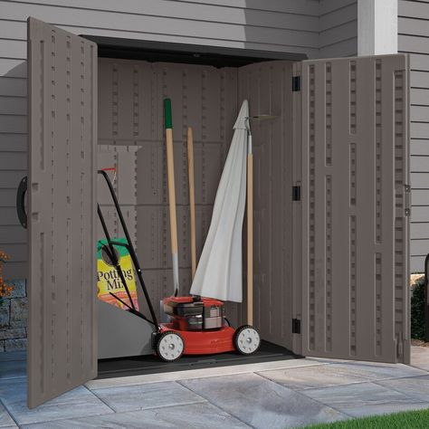 Small Tool Shed, Shed Black, Garbage Shed, Wood Storage Sheds, Tool Shed, Metal Storage Sheds, Resin Storage, Siding Colors, Shed Doors