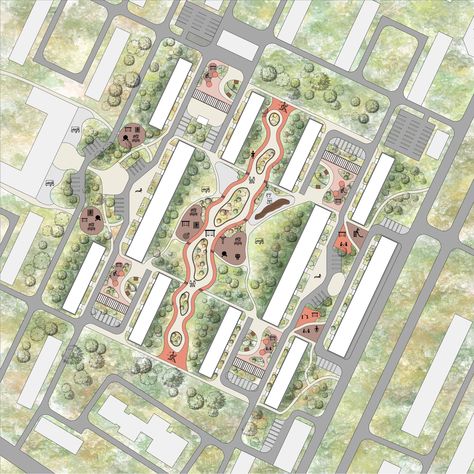 Urban Design Concept Master Plan, Street Sections Urban Design, Town Planning Urban Design, Urban Planning Masterplan, Urban Design Masterplan, Masterplan Urban Design, Masterplan Architecture, Site Plan Design, Urban Project