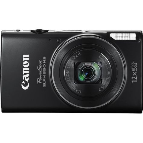 Canon - PowerShot ELPH 350 HS 20.2-Megapixel Digital Camera - Black - Front Zoom Best Vlogging Camera, Canon Ixus, Compact Digital Camera, Optical Image, Vlogging Camera, Point And Shoot Camera, Travel Charger, Camera Reviews, Compact Camera