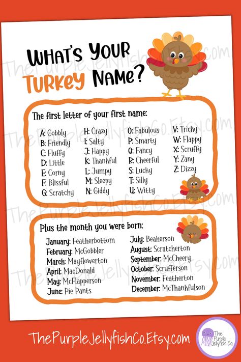 Thanksgiving Activity For Kids, Fun Thanksgiving Games, Purple Jellyfish, Friendsgiving Games, Thanksgiving Games For Kids, Thanksgiving Gift Tags, Thanksgiving Worksheets, Pumpkin Decorating Contest, Thanksgiving Activity