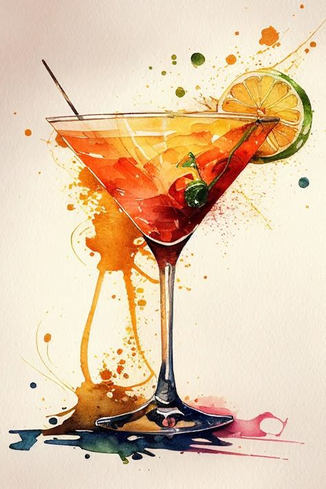 Raise a glass to the good life with our colorful cocktail illustration. 🍹 Whether you're celebrating a special occasion or simply savoring the moment, make it a cocktail hour to remember. #CheersToThat 🥂

Craving a fun and unique art piece to brighten up your space? Look no further than our Etsy shop! Click the link in our bio to browse our collection of watercolor illustrations, including this cocktail glass with a splash of lime. 🎨 #ShopEtsy #CocktailHour Glass Of Cocktail, Wine Splash Art, Cocktail Sketch Art, Painting Of Wine Glass Canvas, Watercolor Splash Art, Paintings Of Cocktails, Splash Art Paint, Watercolor Cocktail Art, Celebration Art Gcse