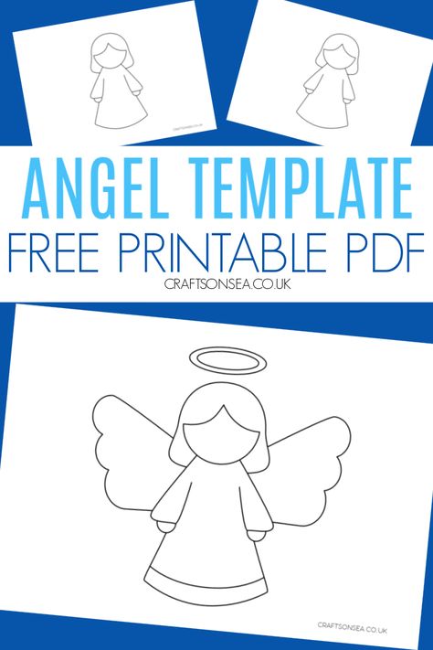 Free Angel Template (Printable PDF) Free Printable Angels, Free Printable Angel Template, Printable Angel Template, Angel Visits Mary Activity, Toddler Angel Craft, Angel Kids Craft, Nativity Free Printable, Free Angel Printables, Angel Crafts For Toddlers