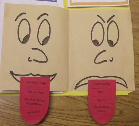 The Tongue | Bible Songs And More Taming The Tongue Bible Craft, Awana Sparks, Bible Study Crafts, Children Bible, Story Crafts, Sunday School Projects, Bible Object Lessons, Children's Church Crafts, Bible Songs