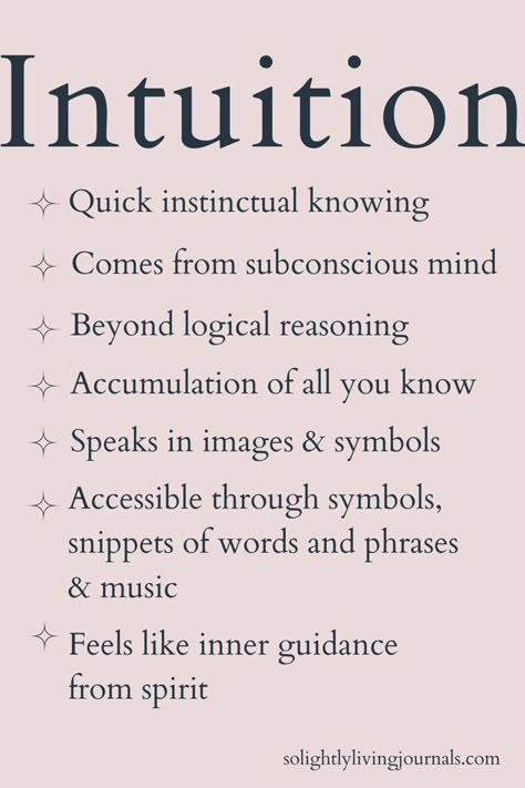 navy blue image with white text, the word intuition at the top is much larger than remaining text Yoga For Intuition, What Is Intuition, Intuitive Witchcraft, Quotes About Intuition, Extroverted Intuition, Intuition Practice, Intuition Aesthetic, Intuition Journal, Intuitive Quotes