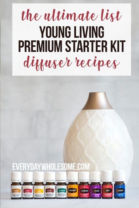 Young Living Diffuser Recipes, Young Living Premium Starter Kit, Diffuser Blends Young Living, Premium Starter Kit Young Living, Young Living Starter Kit, Young Living Diffuser, Homemade Essential Oils, Young Living Essential Oils Recipes, My Favorite Recipes