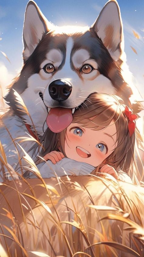 Kawaii Husky Drawing, Anime Husky, Husky Drawing, Powerful Pictures, Map Compass, Anime Sisters, Animated Animals, Top Anime, Anime Dragon Ball Goku