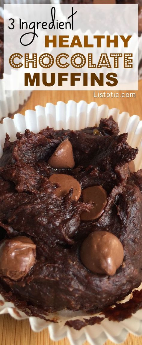 Heavenly Healthy Chocolate Muffins - Just 3 Ingredients! Healthy Chocolate Muffins, Lemon Cakes, Desserts Keto, Low Carb Recipe, Lifestyle Change, Food Heaven, Healthy Ideas, Chocolate Muffins, Healthy Chocolate