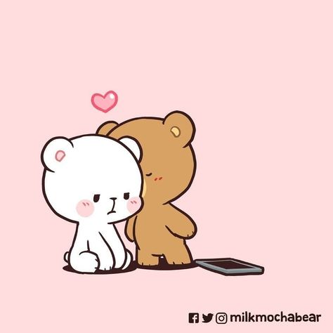 Goma Peach, Milk And Mocha Bear, Milk Mocha Bear, Milk And Mocha, Milk Mocha, Mocha Bear, Milk & Mocha, Cute Bear Drawings, Cute Love Cartoons