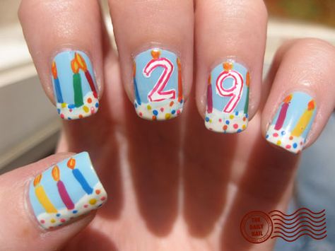 birthdayy nails Birthday Party Nails, 30 Birthday Party, Birthday Nail Art, Nails Birthday, Birthday Nail Designs, Lovely Nails, Daily Nail, Party Nails, Nails Only