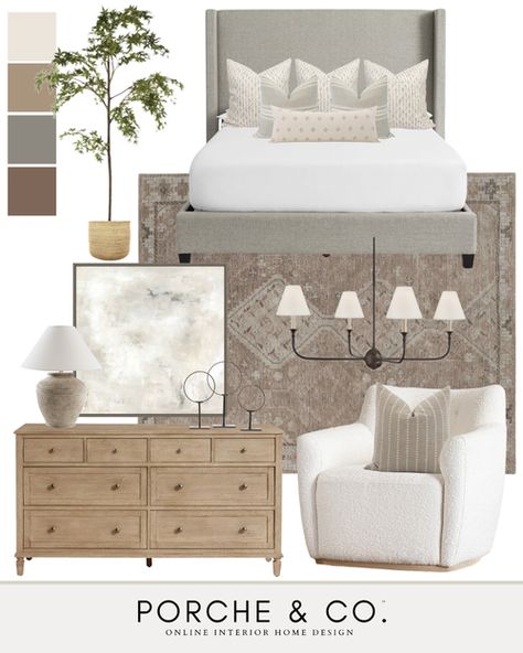 Modern Classic Bedroom Design, Modern Classic Bedroom, Classic Bedroom Design, Neutral Bedroom Decor, Bedroom Decor Cozy, Neutral Bedroom, Classic Bedroom, Primary Bedroom, Furniture Bedroom