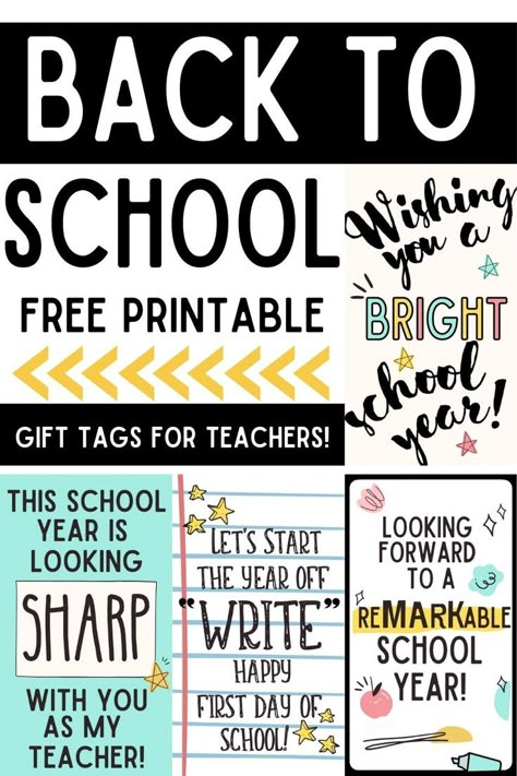 back to school gift tag template ideas Teacher Tags Back To School, Welcome Back To School Tags Printable, Lets Start The Year Off Just Write Free Printable, Have A Great School Year Free Printable, Welcome Back Free Printable, Back To School Labels Printables Free, First Day Of School Note To Teacher, Back To School Teacher Gifts 1st Day Free Printables, Teacher Gift Tags Back To School