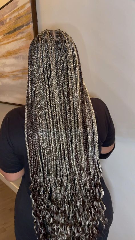 Shades Of Blonde Braids, Bohemian Knotless Braids, Brown Box Braids, Bohemian Knotless, Braiding Hair Colors, Braids Long, Colored Box Braids, Blonde Box Braids, Big Box Braids Hairstyles