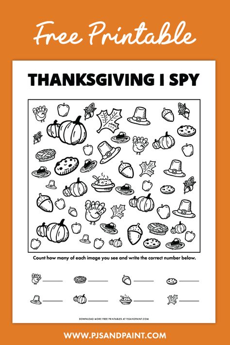 Thanksgiving Ispy Printable, November Kid Activities, Thankful Activity For Kids, Thanksgiving I Spy Free Printable, Thanksgiving Occupational Therapy Ideas, Thanksgiving Activities For Kids Free, Thanksgiving Activities Preschool Free Printable, Free Printable Thanksgiving Activities, Thanksgiving Ispy