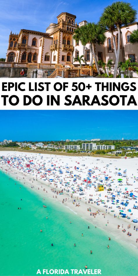 Traveling to Sarasota Florida? Here are the most epic things to do in Sarasota Florida that will be fun for the whole family. From the beaches to the museums and fun animal experiences, there are so many fun things to do. Be sure to save this list for your next trip itinerary to Sarasota. What To Do In Sarasota Florida, Things To Do In Sarasota Florida, Florida Living Aesthetic, Sarasota Florida Things To Do In, Sarasota Florida Aesthetic, Lido Beach Florida, Girlfriend Trips, Florida Trips, Sarasota Beach