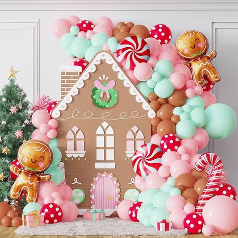 Amazon.com: 139Pcs Gingerbread Balloon Arch Garland Kit Pastel Pink Green Christmas Balloon Garland,30Inch Gingerbread Man Candy Cane Balloon for Christmas Cookie Xmas Gingerbread House New Year Party Decorations : Home & Kitchen Balloon Arch, Balloon Garland, Gingerbread Man, Gingerbread House, Candy Cane, Gingerbread, Arch, Party Decorations, Balloons