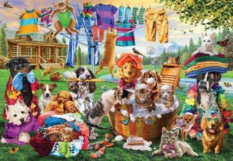 Kid Laundry, Large Puzzle Pieces, Dog Puzzles, Family Diy, Fun Activities To Do, Jigsaw Puzzles Online, Laundry Day, Wooden Animals, 1000 Piece Jigsaw Puzzles