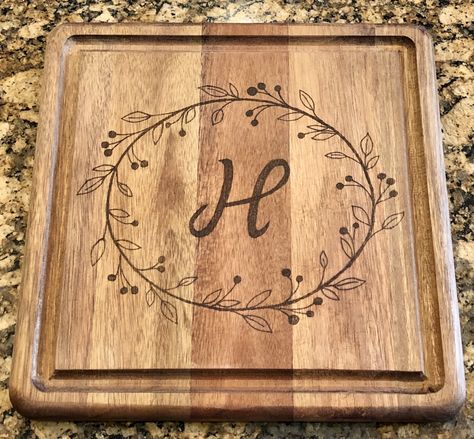 Wood Burning Initials, Wood Burning Borders Patterns, Wood Burning Serving Tray, Wood Burning Plaque Ideas, Wood Burning Letters Fonts, Wood Burning Designs For Beginners, Charcuterie Board Wood Burning, Wood Burning Charcuterie Board, Cricut Wood Burning Projects