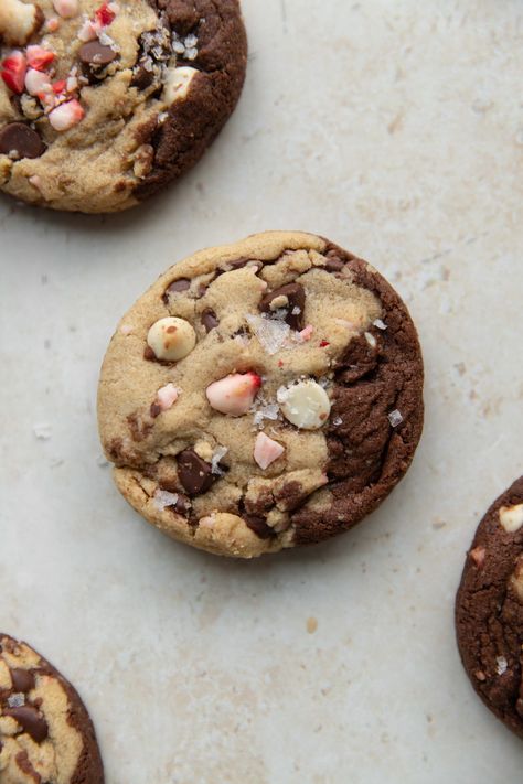 peppermint swirl cookies - the palatable life Palatable Life Cookies, The Palatable Life Cookies, Peppermint Swirl Cookies, The Palatable Life, Palatable Life, Peppermint Christmas Cookies, Peppermint Chocolate Chip Cookies, Xmas Cookies Recipes, Swirl Cookies