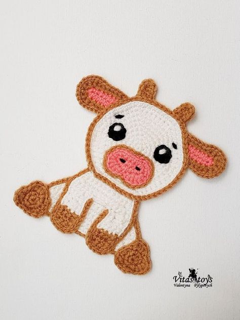 Cow applique 🥰 Elevate Your Designs - Save This Pin, Then Visit Our Site crochet paw print applique free pattern, crochet robin applique pattern free, mini crochet applique, dragon crochet applique, crochet birds free pattern applique, crochet flower applique pattern free, crochet applique blanket, crochet applique butterfly, crochet applique bear, crochet applique bird, crochet applique designs Crochet Cow Applique, Crochet Birds Free Pattern, Crochet Flower Applique Pattern, Vaca A Crochet, Free Crochet Applique, Disney Princess Crochet, Crochet Flower Pattern Free, Crochet Robin, Football Crochet