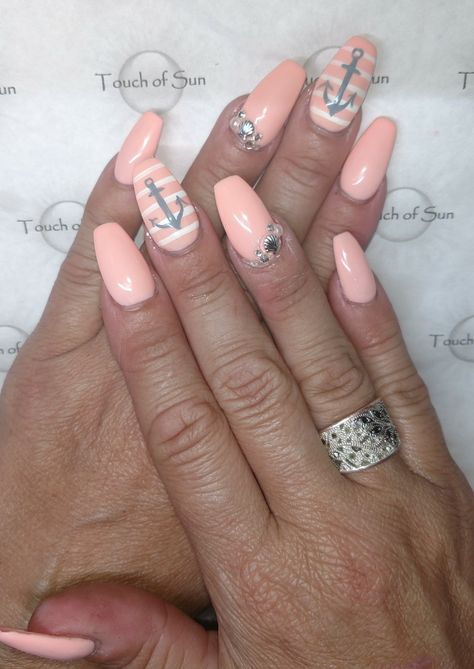 Nail Designs For Cruising, Nails For Cruising, Cruise Nails Caribbean Ideas, Cruise Inspired Nails, Travel Nails Designs, Cruise Ship Nails, Classy Beach Nails, Cruise Nails Designs, Nails For Cruise Vacations