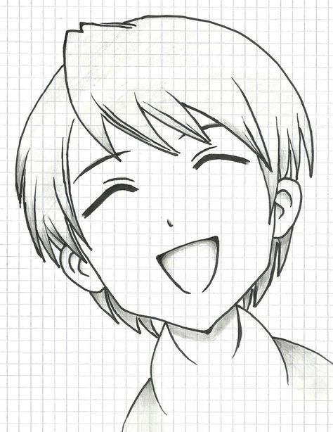 Laughing Pose Drawing Reference Manga Drawings, Boy Sketch, Anime Drawing Sketches, Simple Anime, Anime Boy Sketch, Boy Drawing, Anime Drawing, Guy Drawing, Sketches Easy