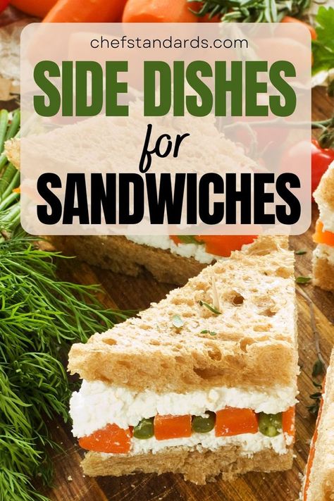 This is my list of the best sides for sandwiches you need to try immediately, regardless of whether it’s a party or dinner you are preparing for, all here. Sides To Go With Sandwiches Parties, Dinner Sides For Sandwiches, Easy Sides With Sandwiches, Side With Sandwiches, Easy Sides For Sandwiches, Easy Side Dishes For Sandwiches, Sides Dishes For Sandwiches, Sides For Sandwiches Ideas, Sides For Deli Sandwiches