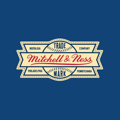 Mitchell and Ness logo Baseball Logo, Sport Branding, Baseball Design, Retro Logos, Professional Logo Design, Vintage Typography, Badge Design, Minimalist Logo Design, Logo Mark