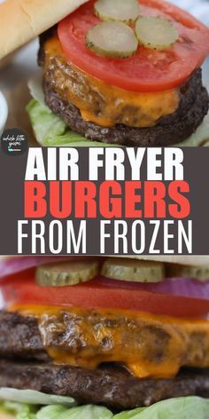 Frozen Hamburger Recipes, Frozen Burgers In Air Fryer, Burgers In Air Fryer, Air Fryer Recipes Hamburger, Frozen Burger Patties, Bubba Burgers, Bison Burgers, Air Fryer Cooking Times, Cooks Air Fryer